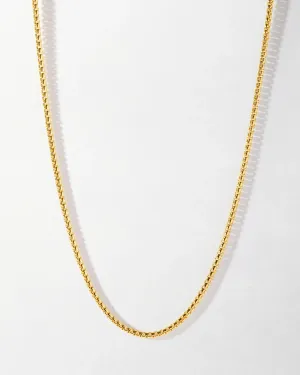 Rounded Box Chain Necklace - Gold