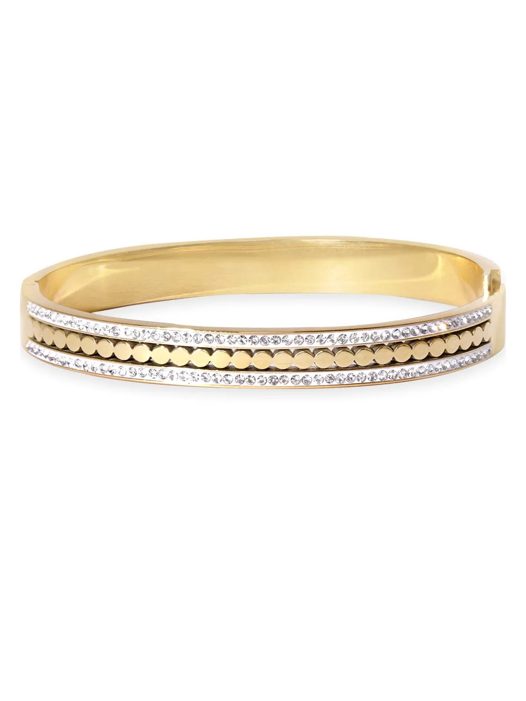 Rubans Voguish 22K Gold plated Stainless Steel Waterproof Textured Classy Tarnish free Bracelet