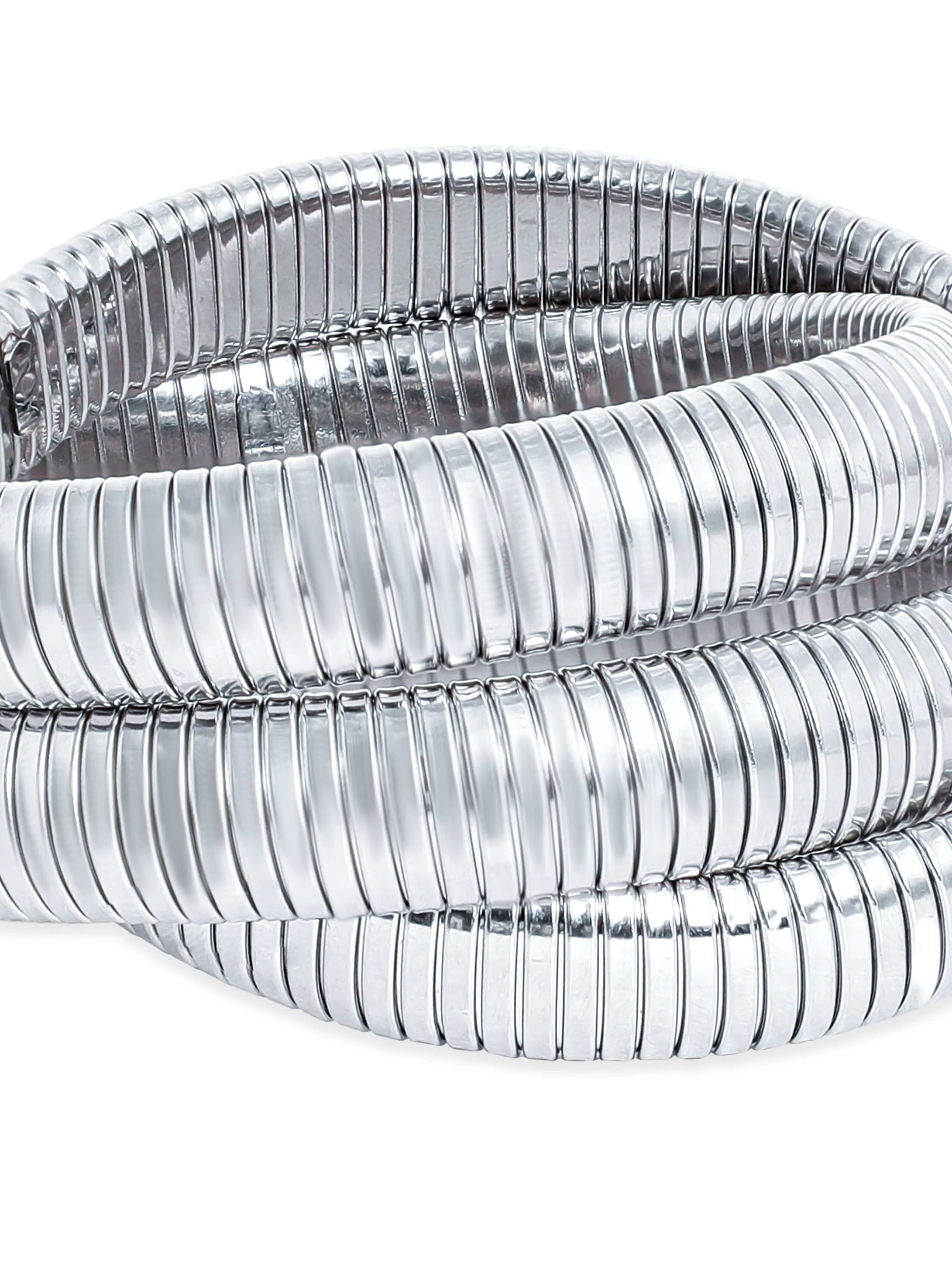 Rubans Voguish Elegant Rhodium-Plated Triple Strand Bracelet - Timeless Radiance for Every Look