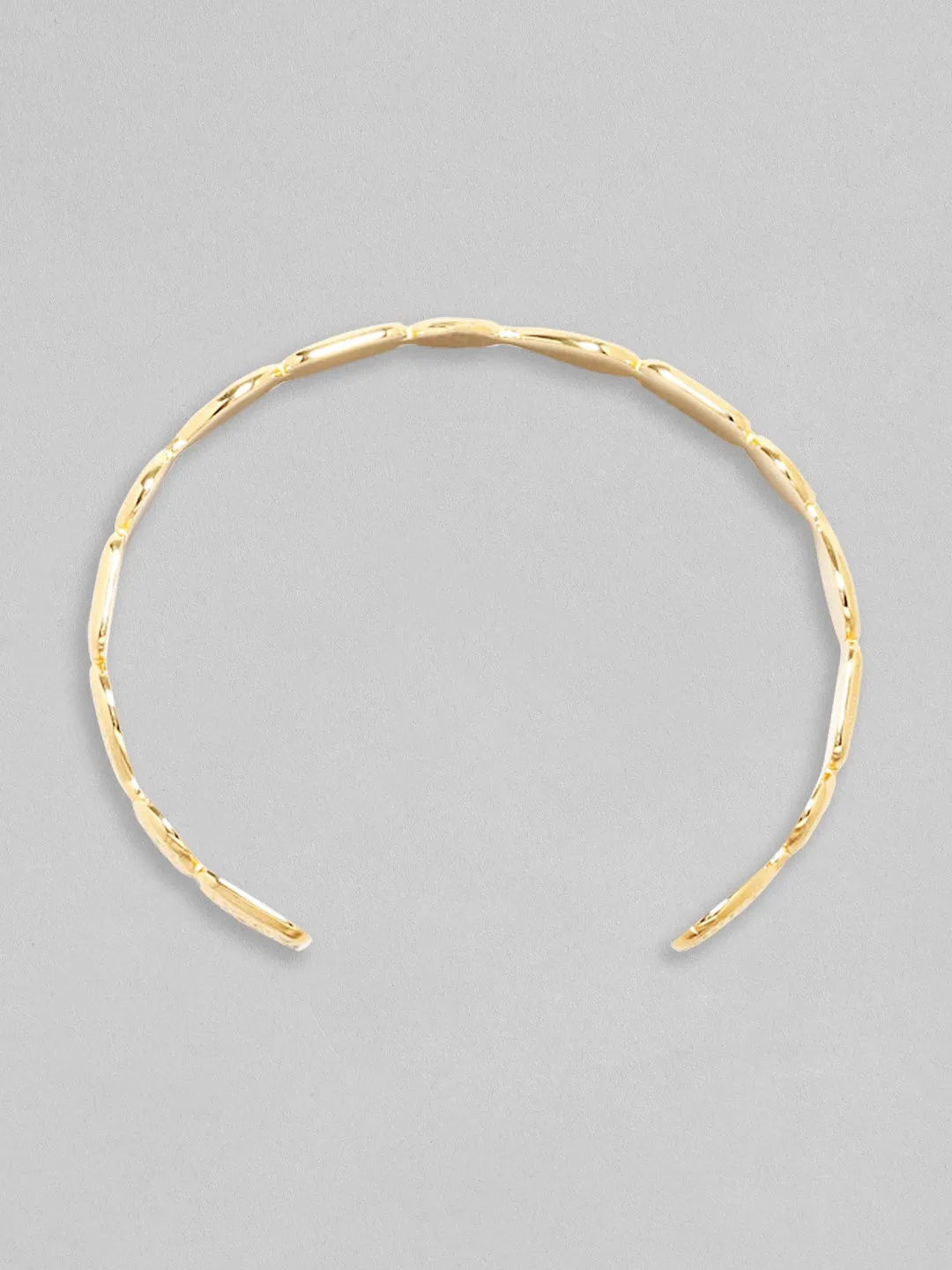 Rubans Voguish Gold Toned Stainless Steel Minimal Adjustable Bracelet