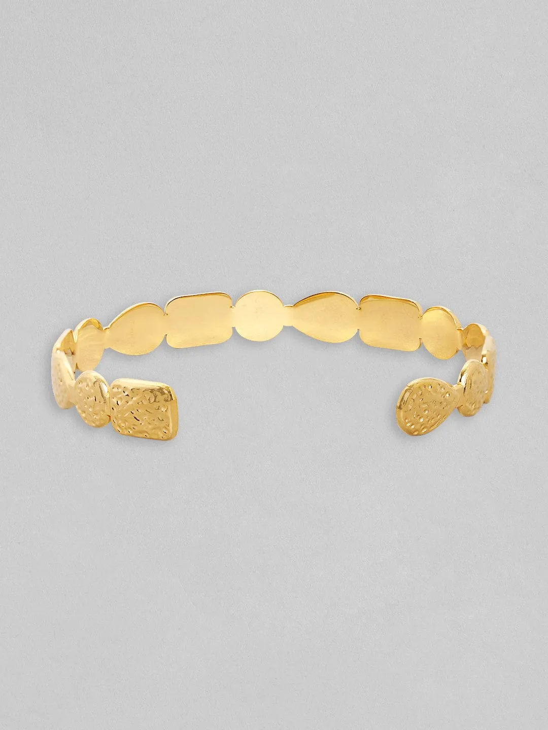 Rubans Voguish Gold Toned Stainless Steel Minimal Adjustable Bracelet