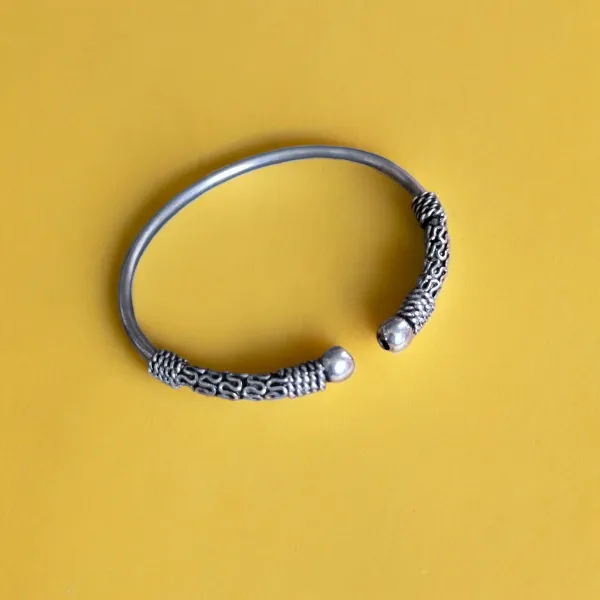 Rubie Oxidised handmade intricate adjustable Bangle set | Indian Jewelry | Women | Handpicked, Silver