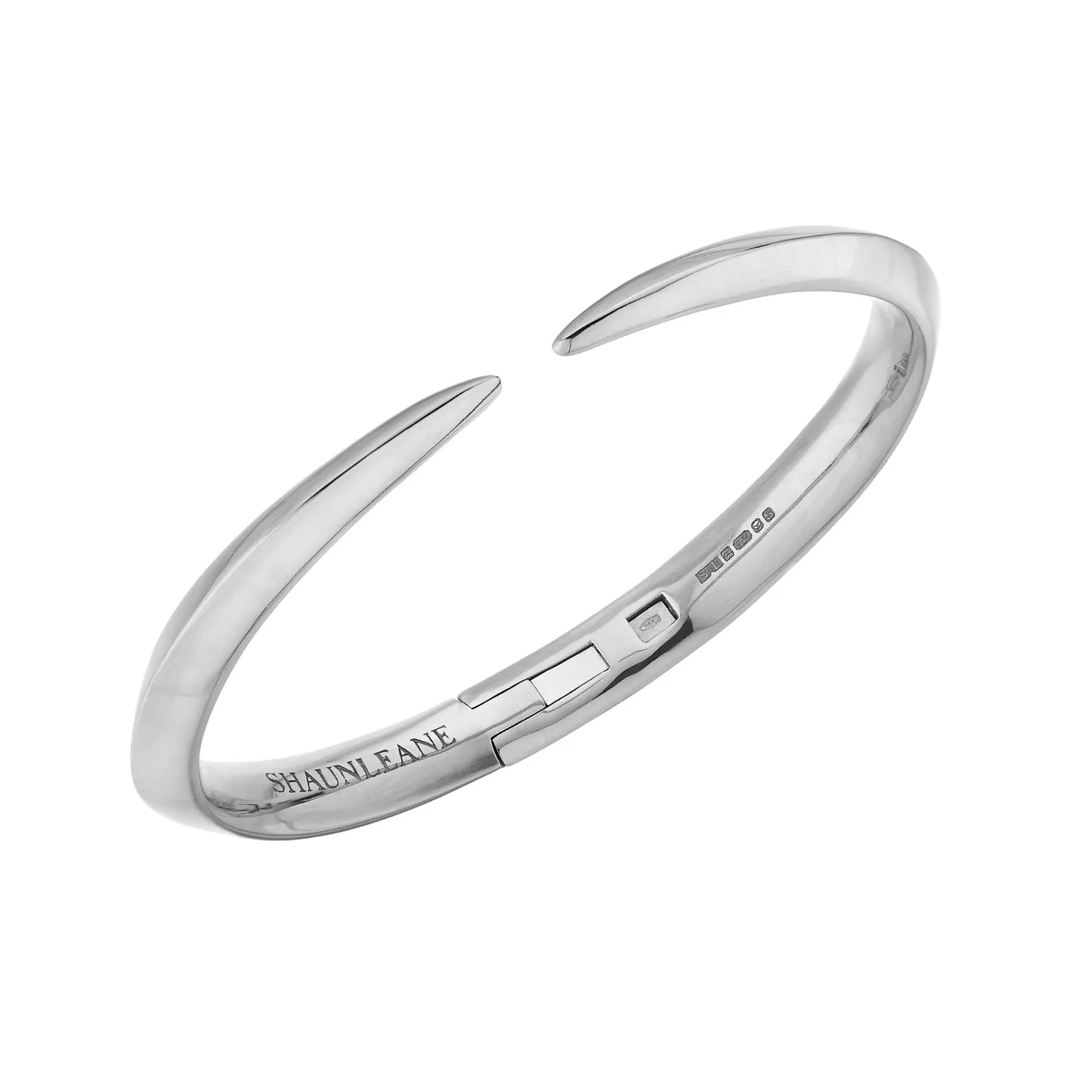 Sabre Fine Medium Bangle - 18ct White Gold