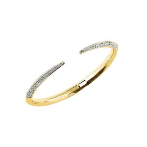 Sabre Fine Slim Bangle - 18ct Yellow Gold & Diamond