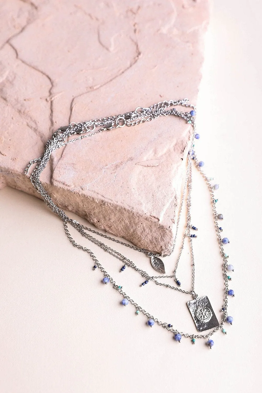 Silver Charm Layer Necklace