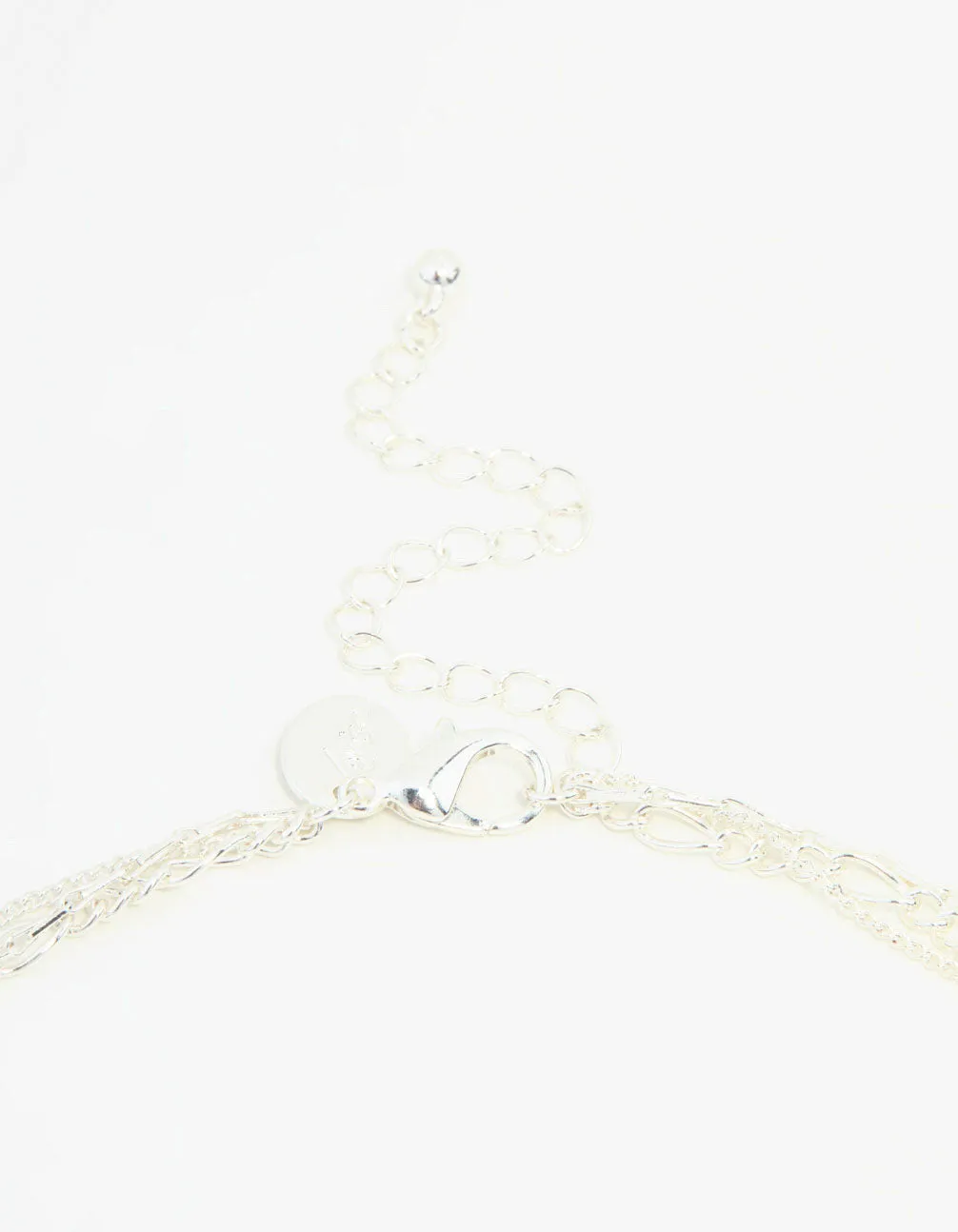 Silver Diamante, Chains & Pendant Layered Necklace