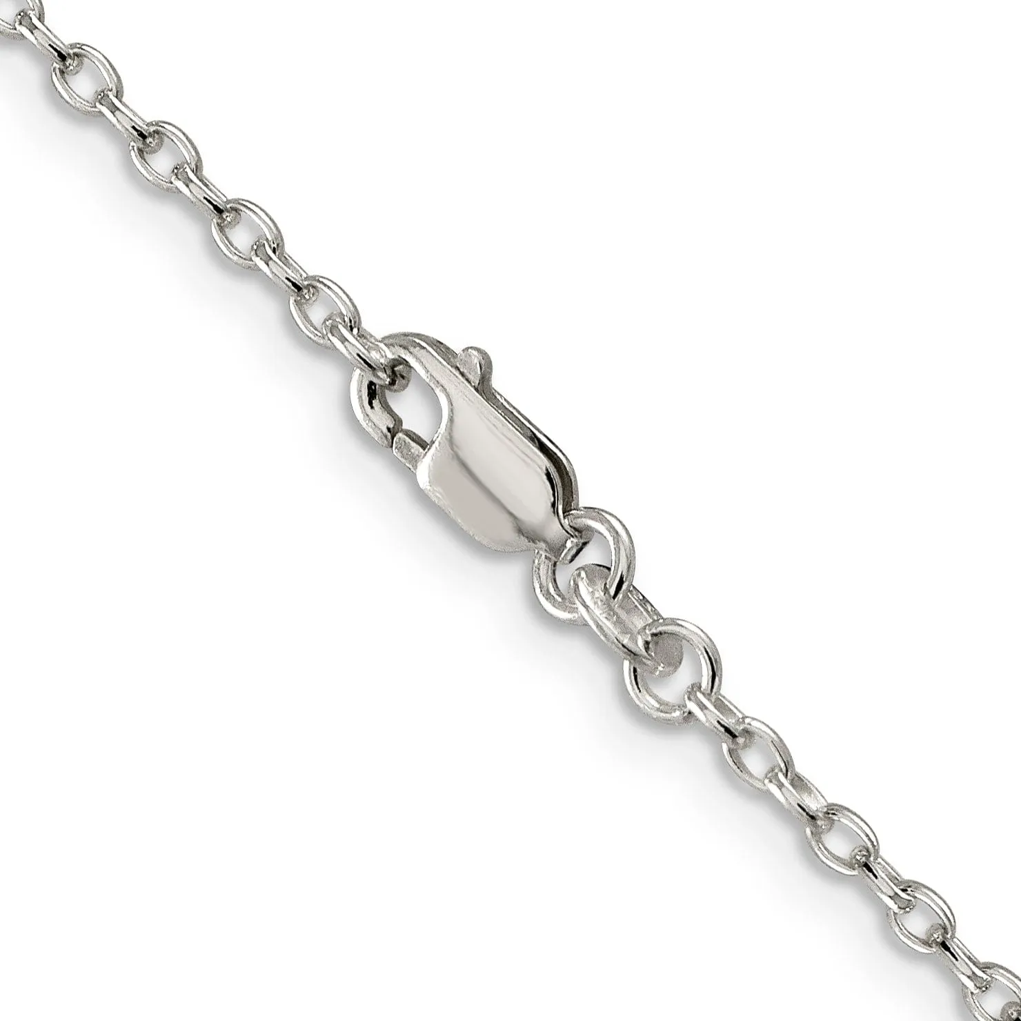 Silver Polished 2.25-mm Oval Cable Chain