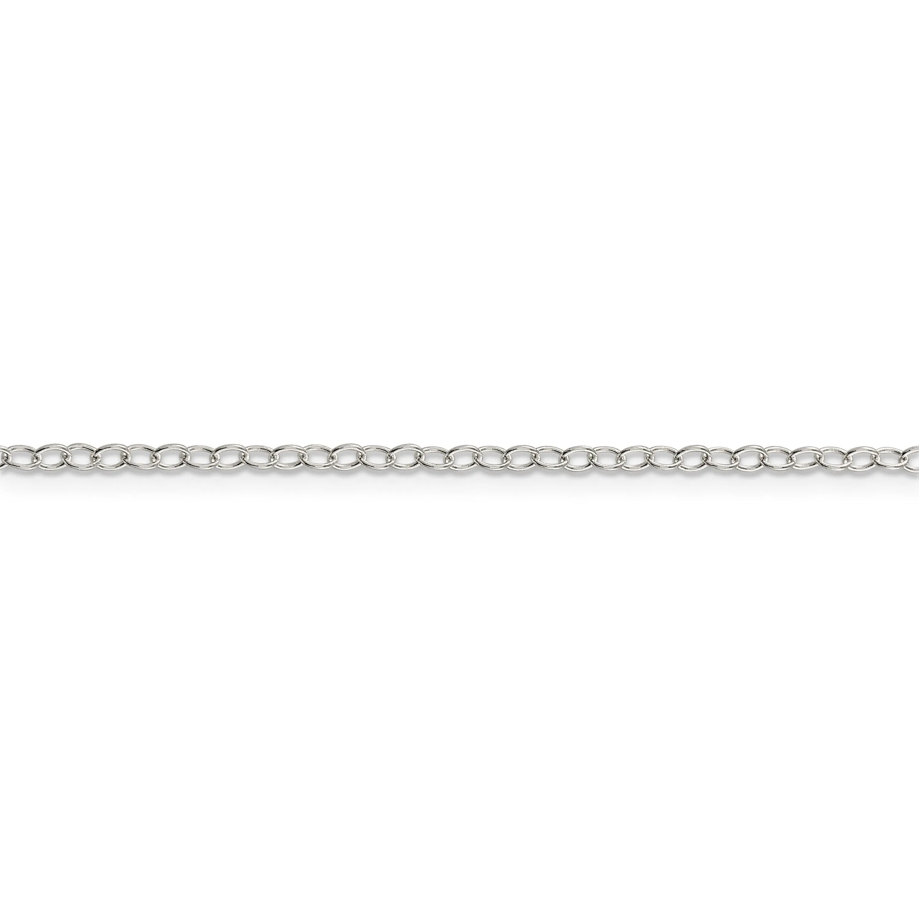 Silver Polished 2.25-mm Oval Cable Chain