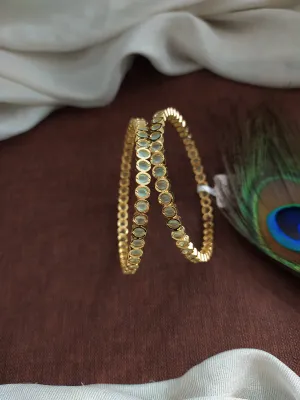 Simple And Elegant Gold Plated Zircon Bangles