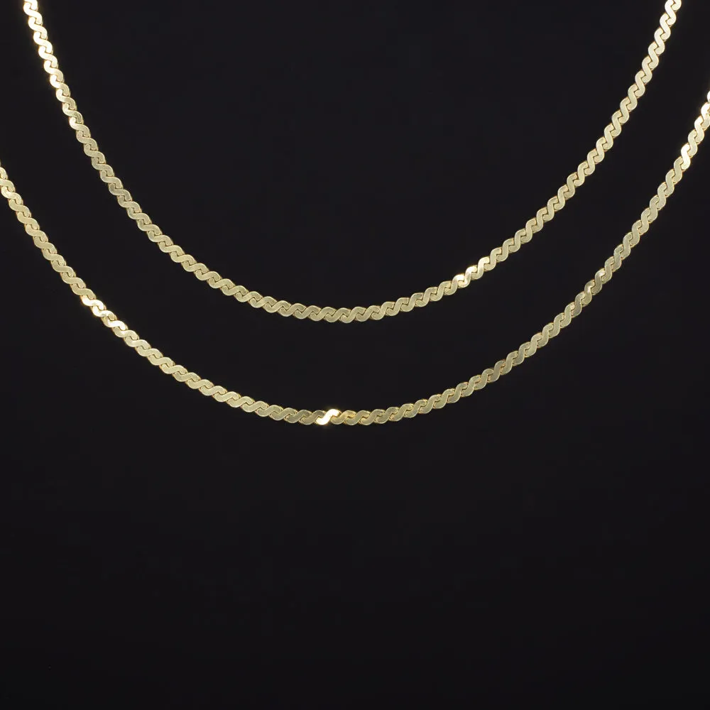 SOLID 14K YELLOW GOLD 30 INCH CHAIN 1.3m FIGURE EIGHT S LINK MEN LADIES NECKLACE