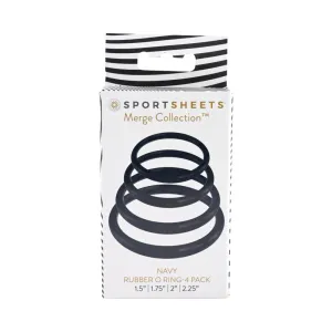 Sportsheets Merge Collection Navy Rubber O-Ring 4-Pack