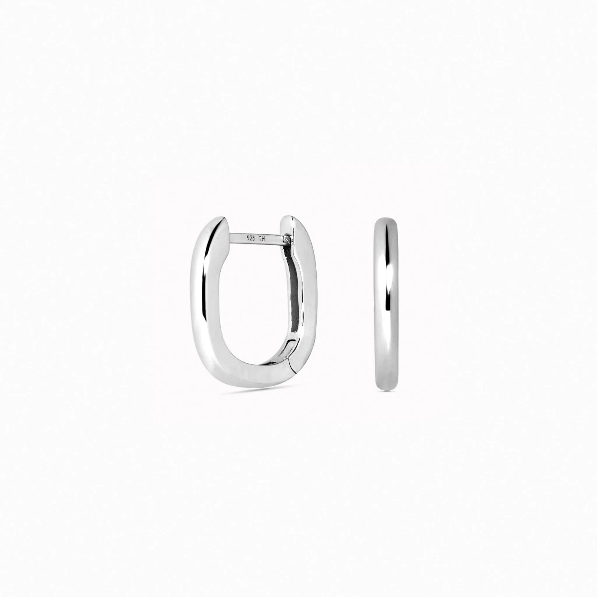 Square Huggie Earrings Silver - Amelia