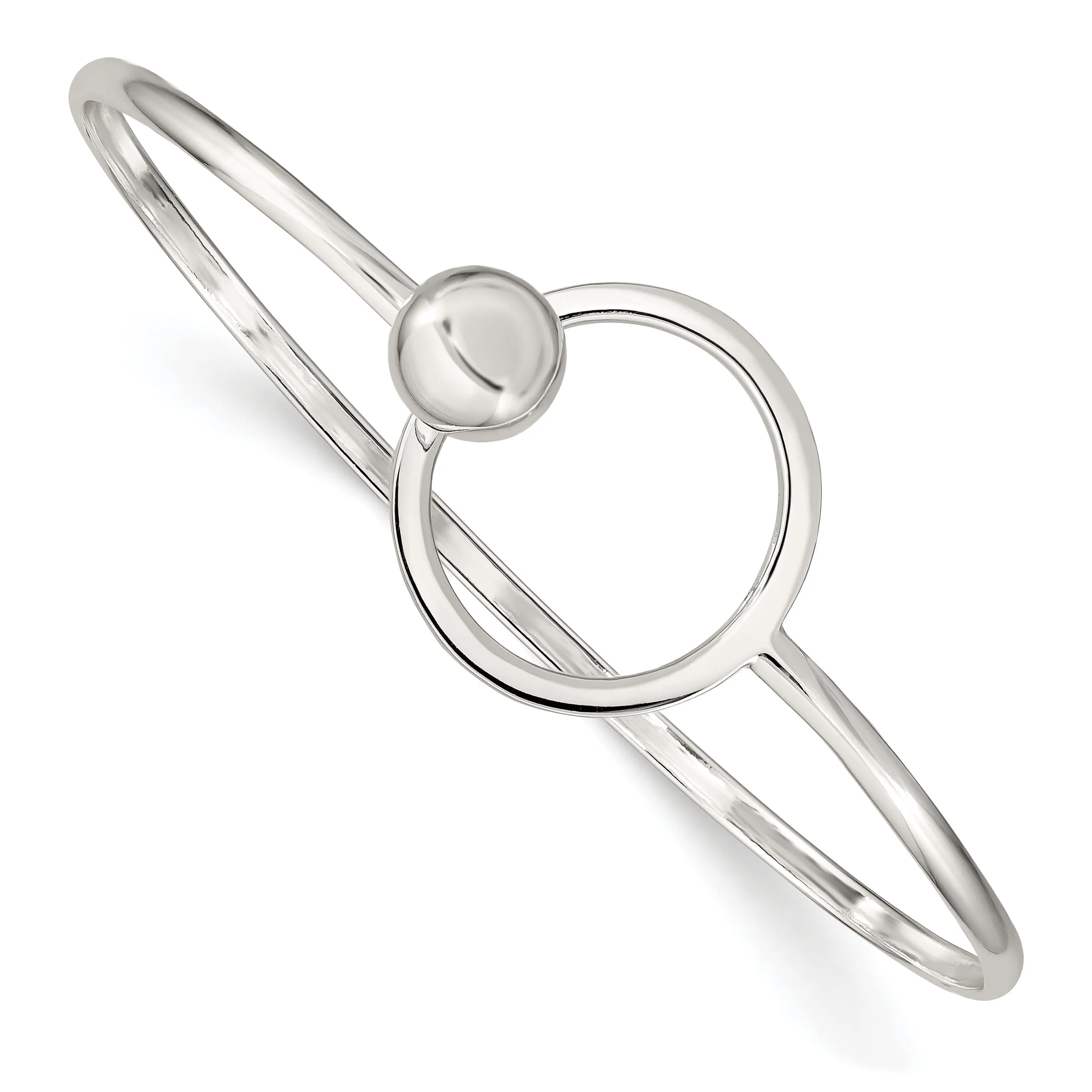 Sterling Silver Flexible Circle Bangle Bracelet