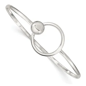 Sterling Silver Flexible Circle Bangle Bracelet