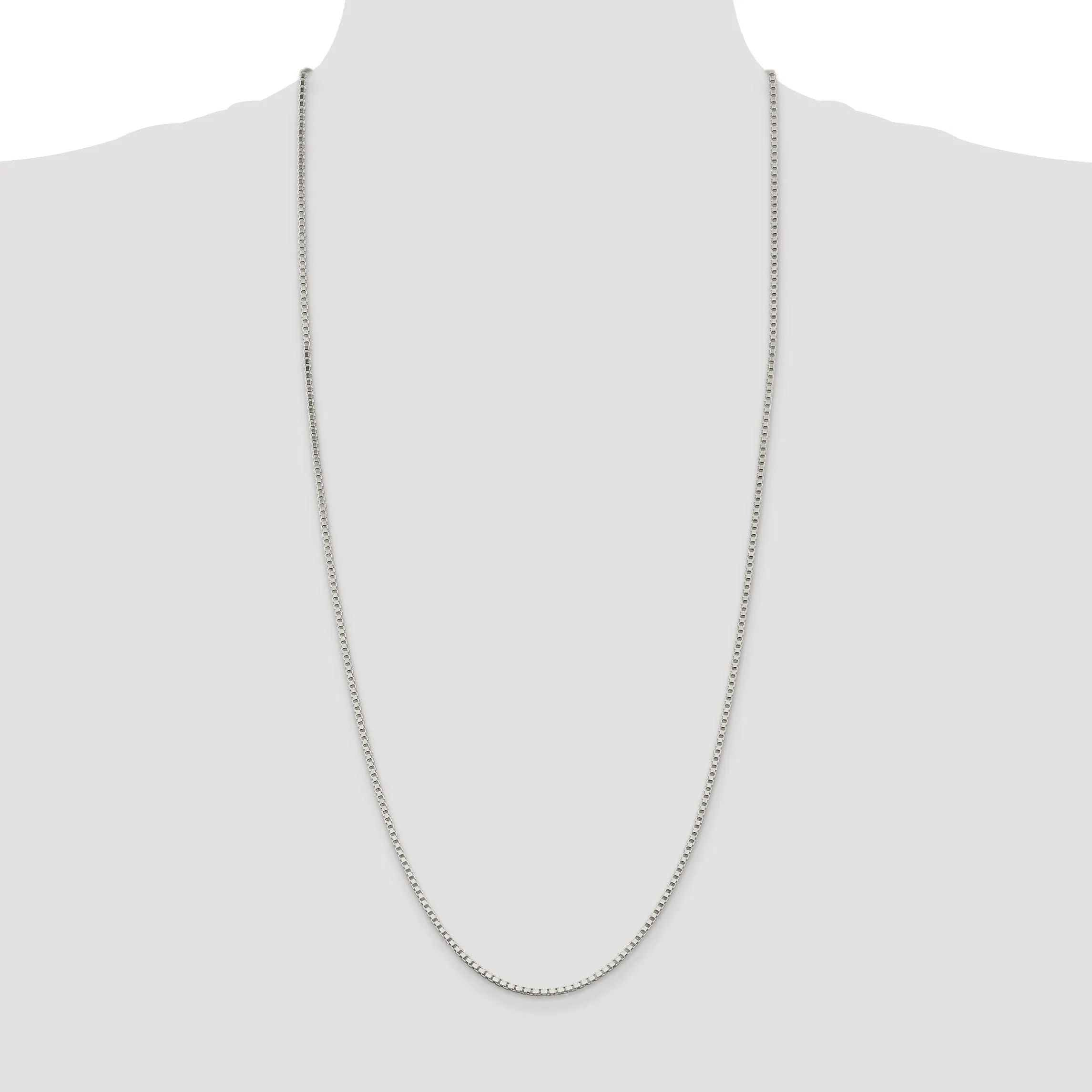 Sterling Silver Polish 2.00-mm Solid Box Chain