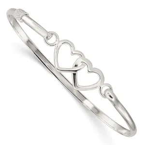 Sterling Silver Polished Heart Bangle