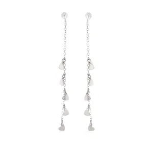 Sterling SilverHanging Hearts Drop Earrings