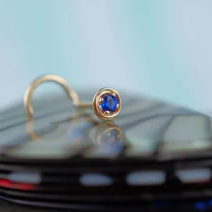 Tangled Sapphire Nose Stud in Gold