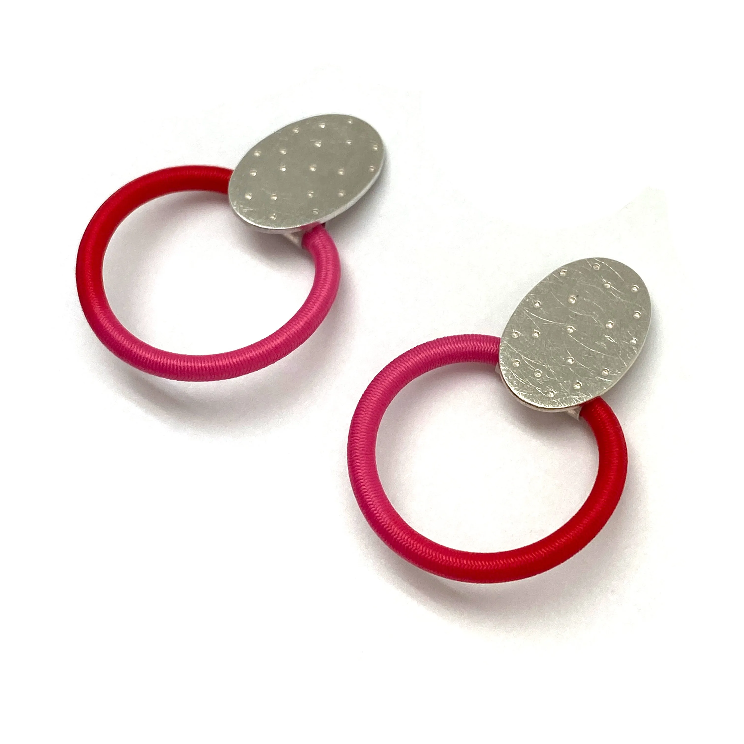 Textured Pink Stud Earrings