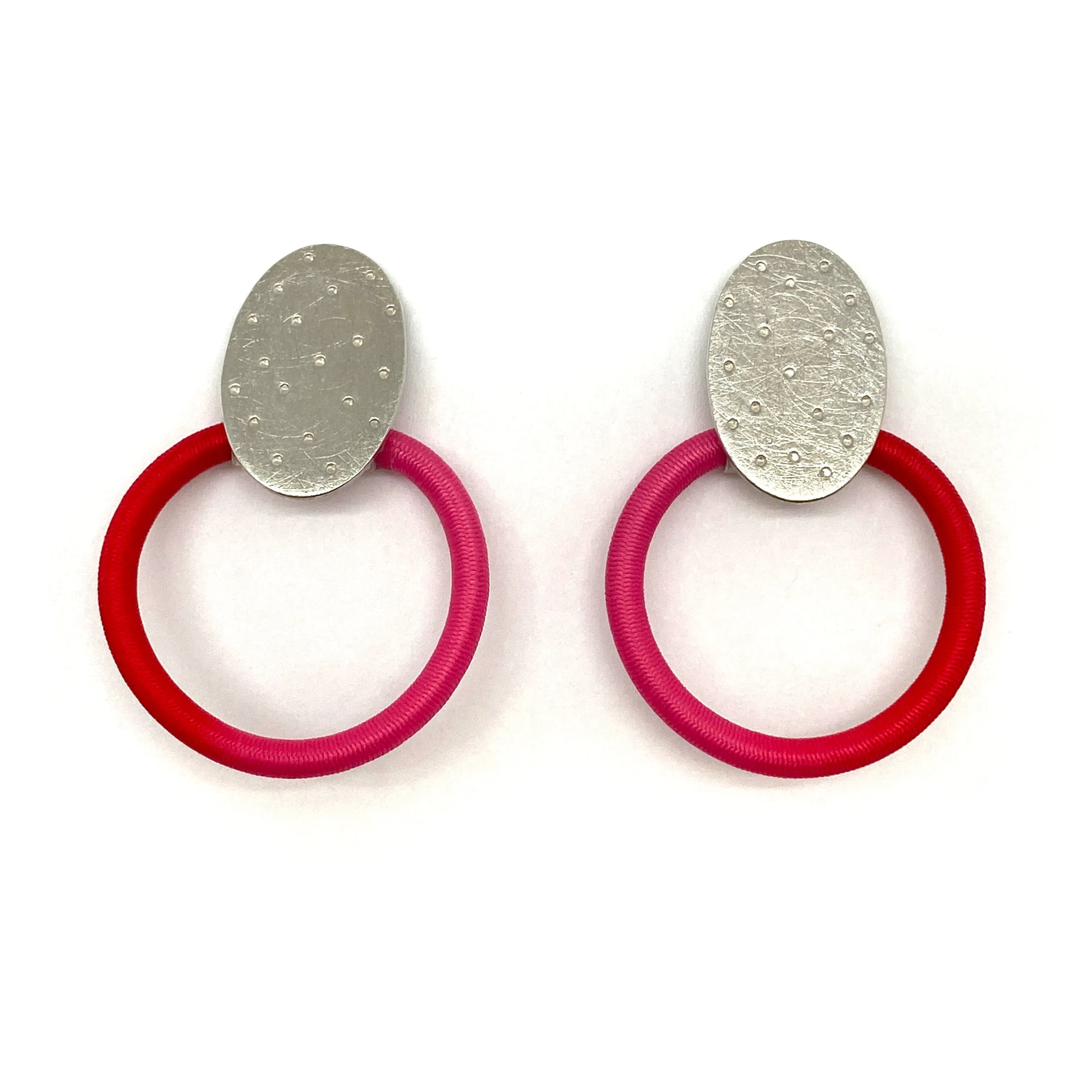 Textured Pink Stud Earrings