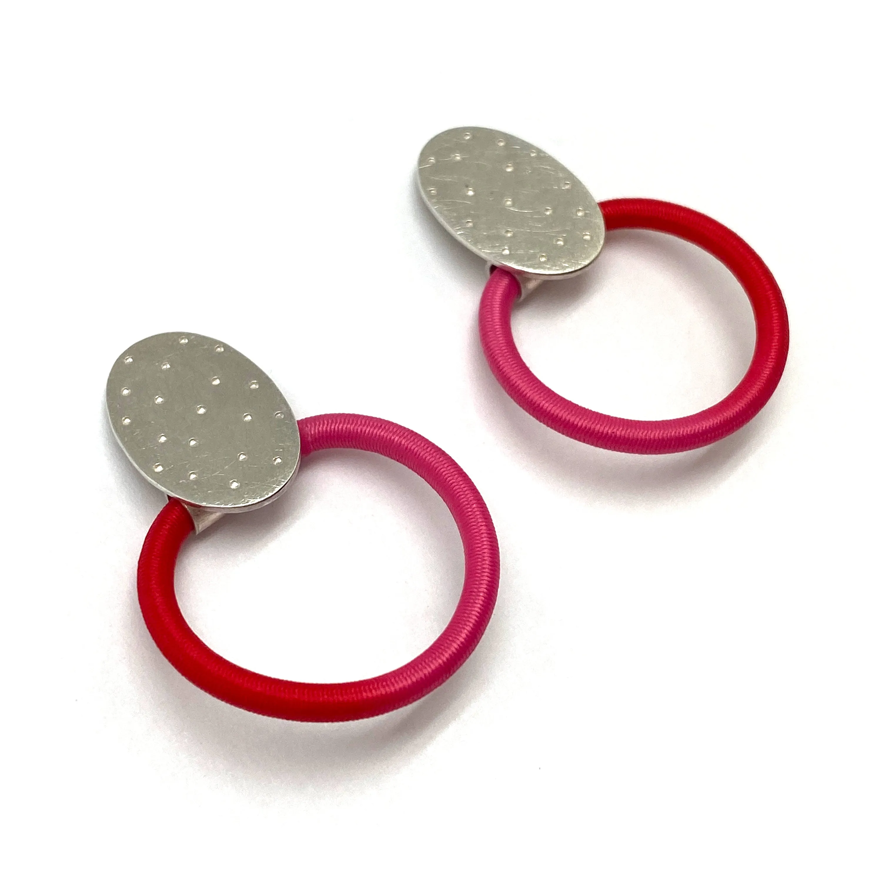 Textured Pink Stud Earrings