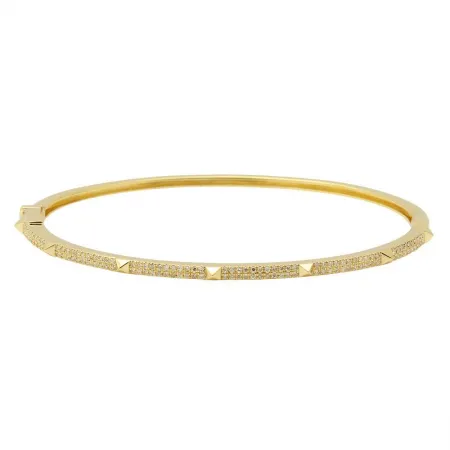 Thin Diamond Studs Bangle