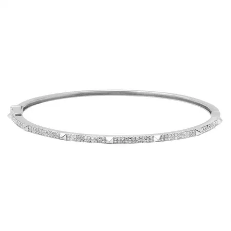 Thin Diamond Studs Bangle