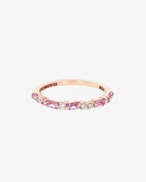 Thin Mix Pink Sapphire Half Band