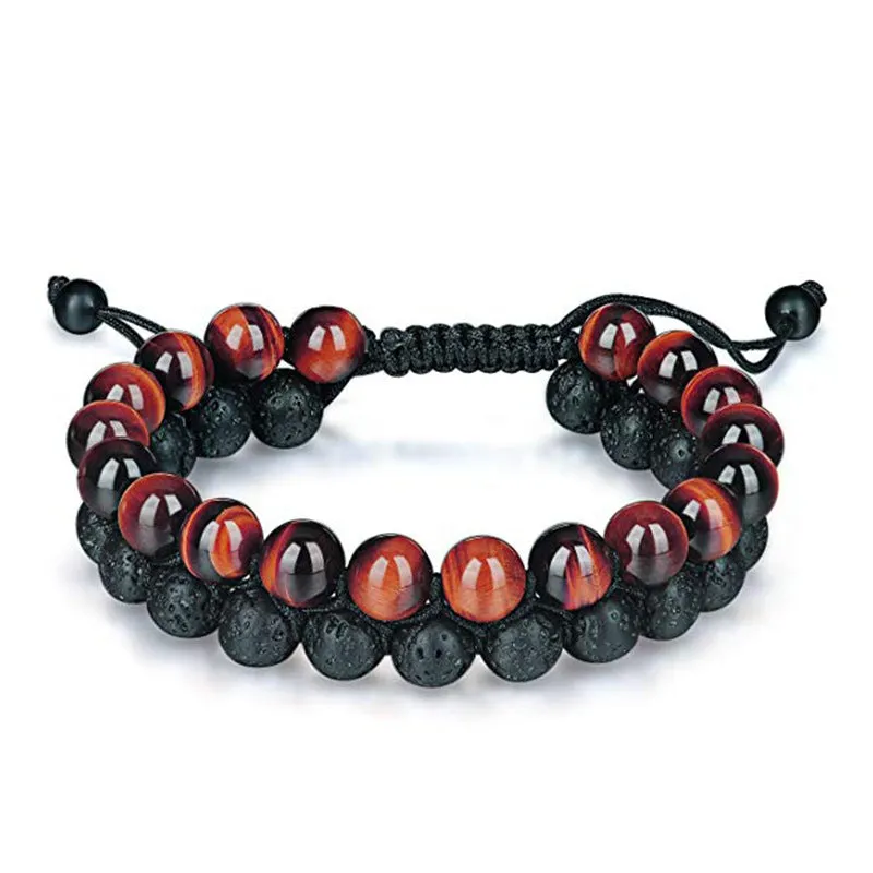 Tiger Eye Couple Matte Black Agate Beads Bracelet