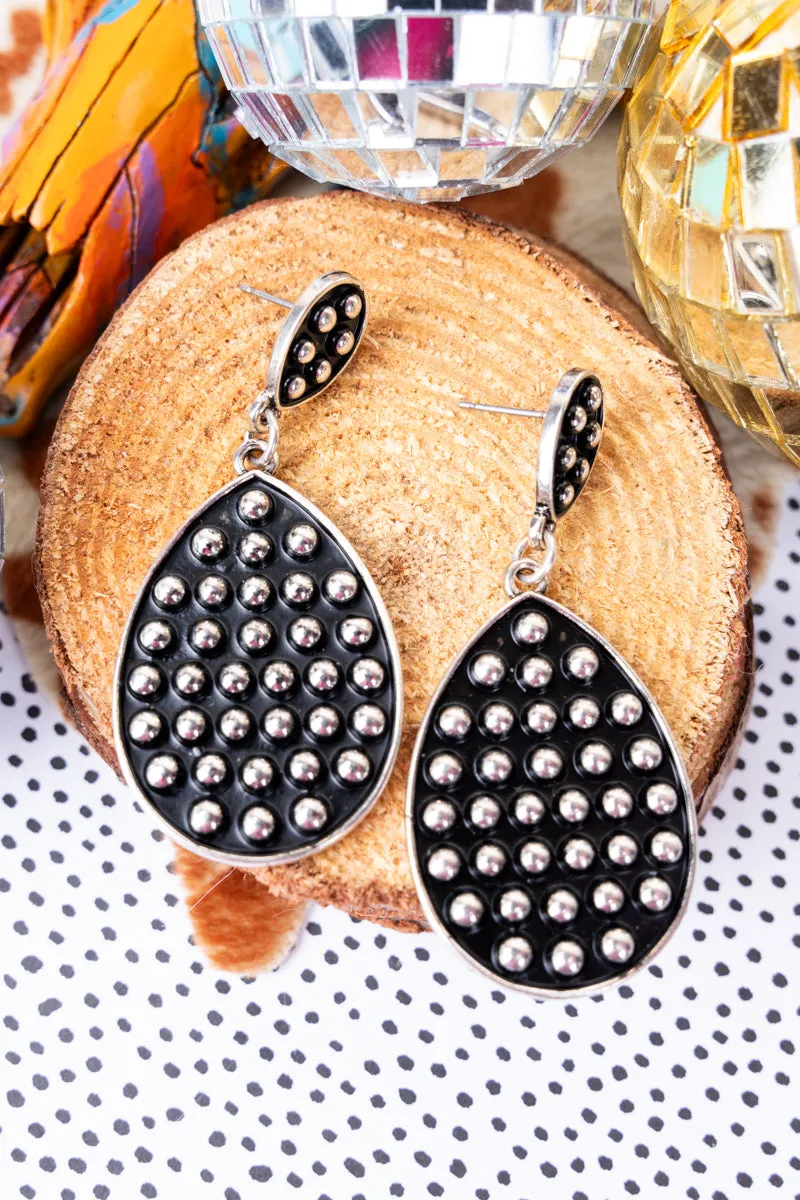 TIPI Ramblewood Studded Teardrop Silvertone Earrings