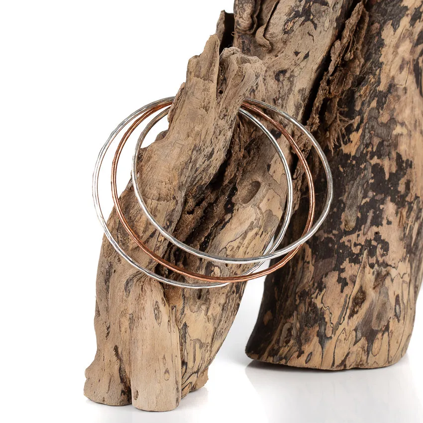 Trio Silver Copper Bangle