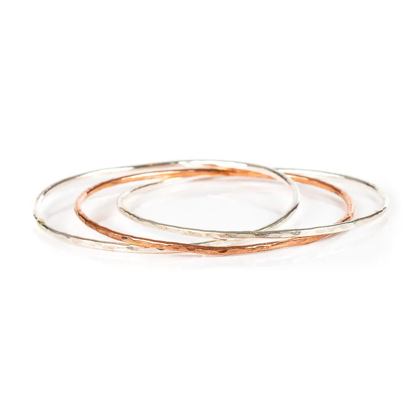 Trio Silver Copper Bangle