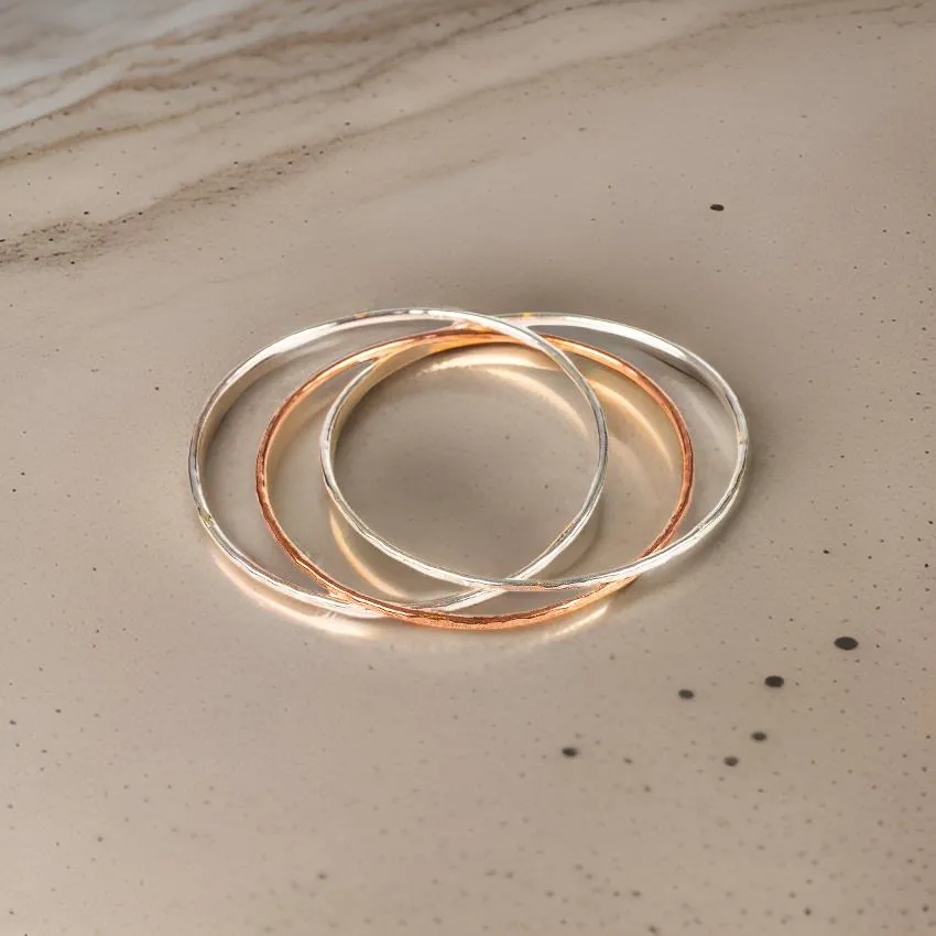 Trio Silver Copper Bangle