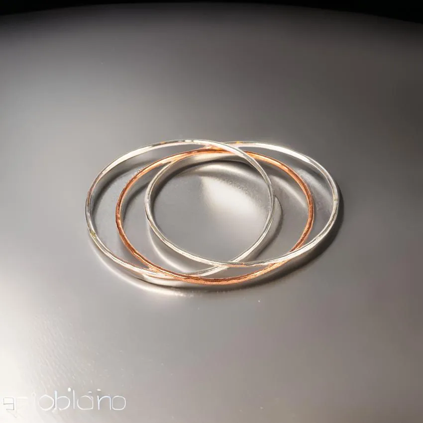 Trio Silver Copper Bangle