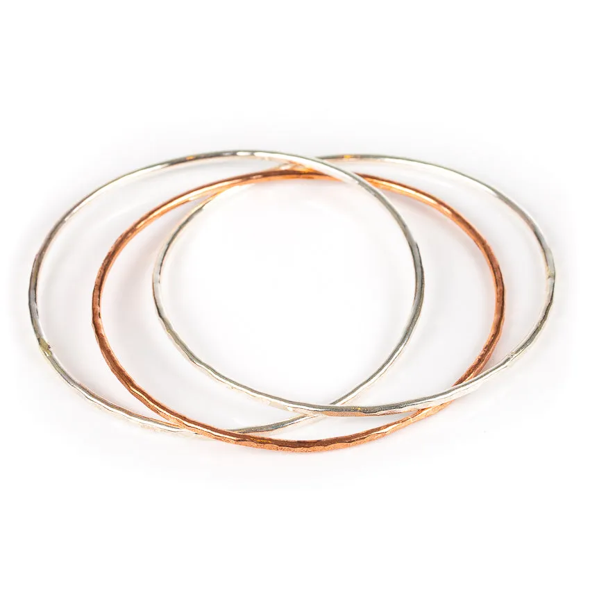 Trio Silver Copper Bangle