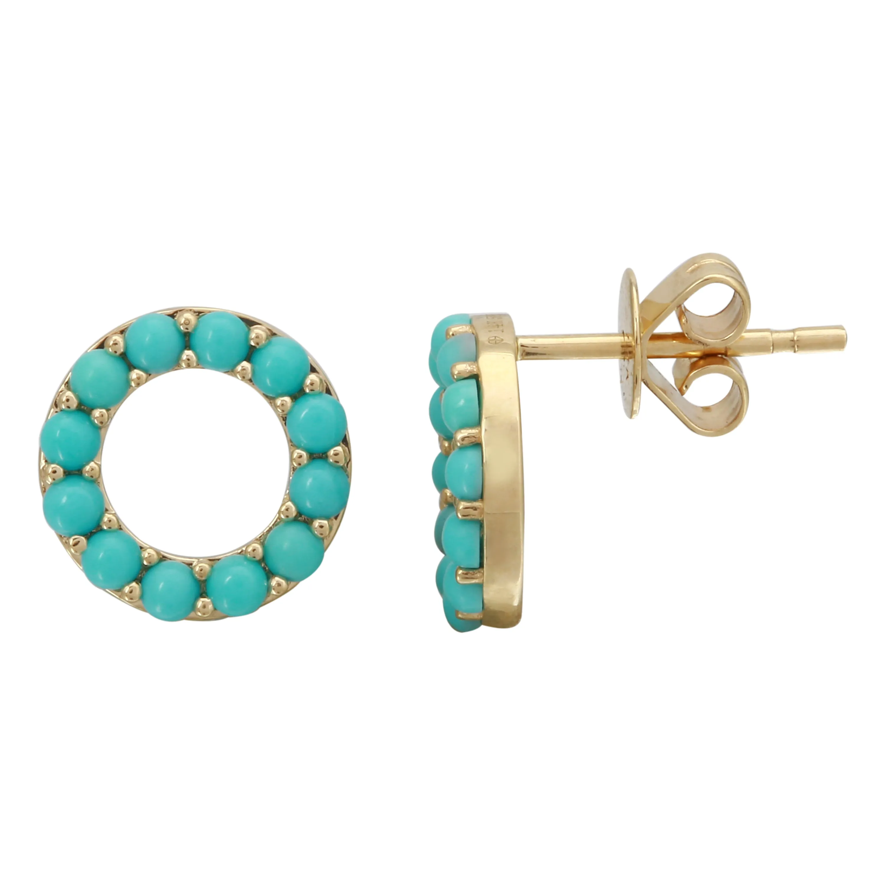 Turquoise Mini Circle Studs