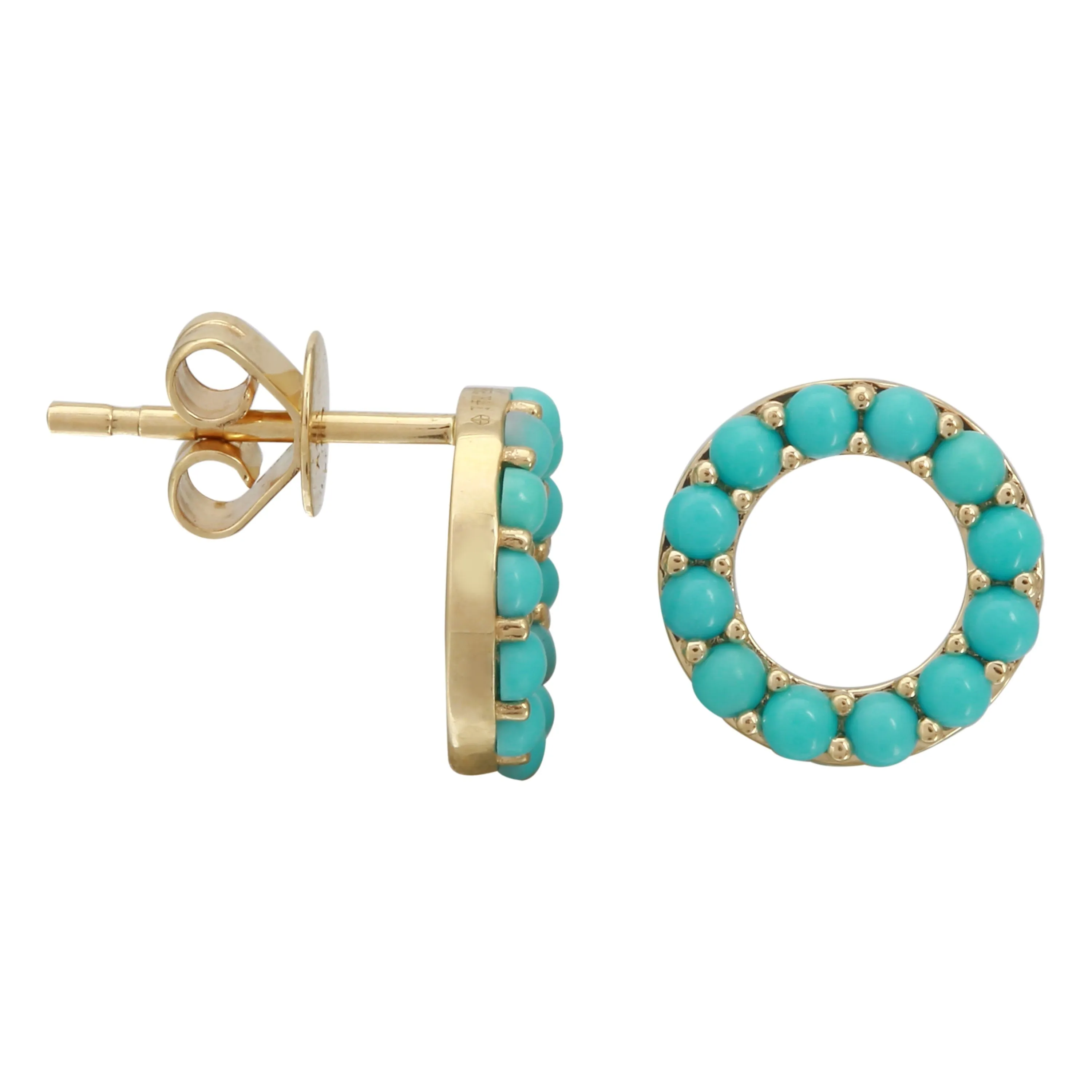 Turquoise Mini Circle Studs