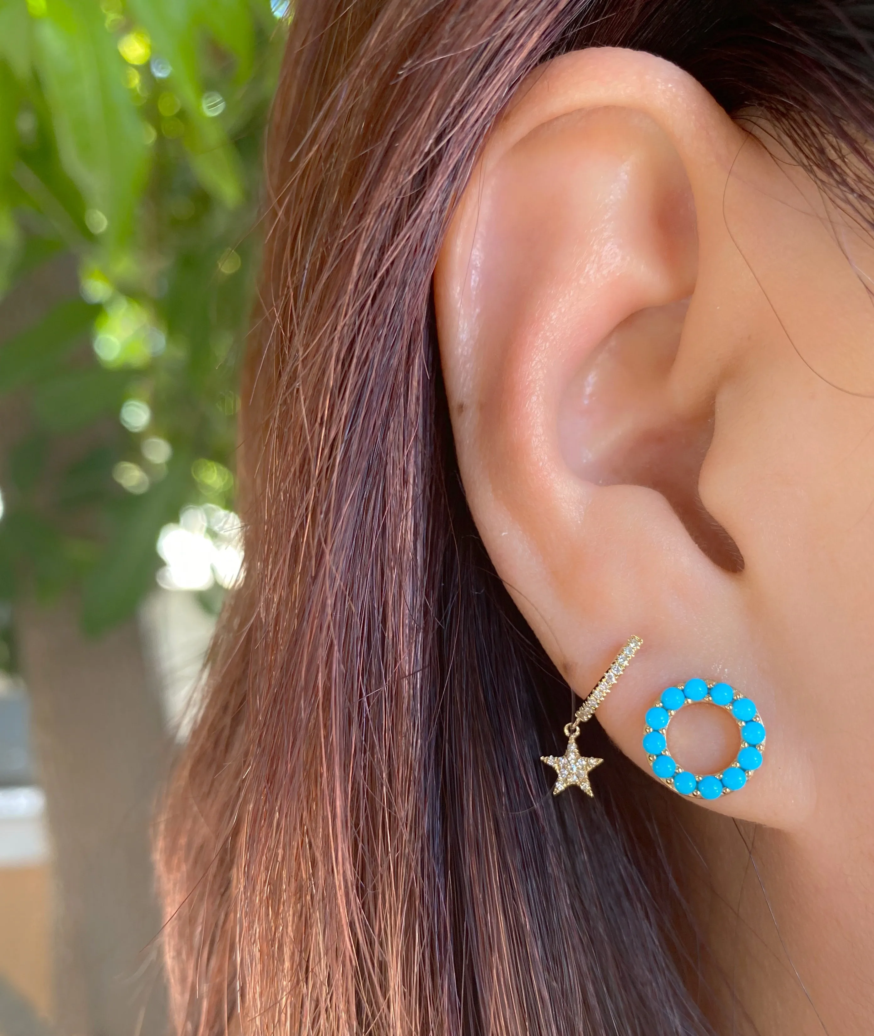 Turquoise Mini Circle Studs