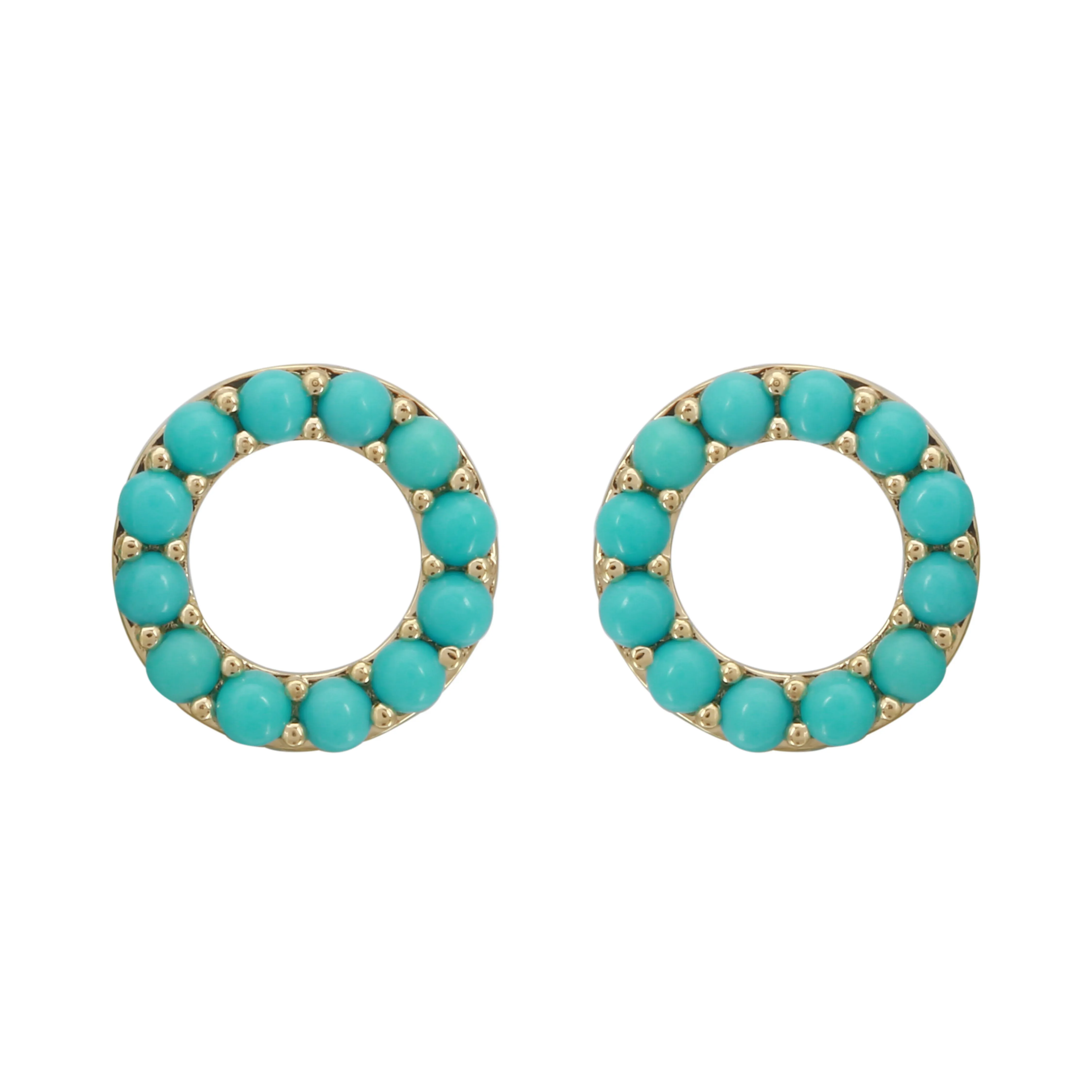 Turquoise Mini Circle Studs