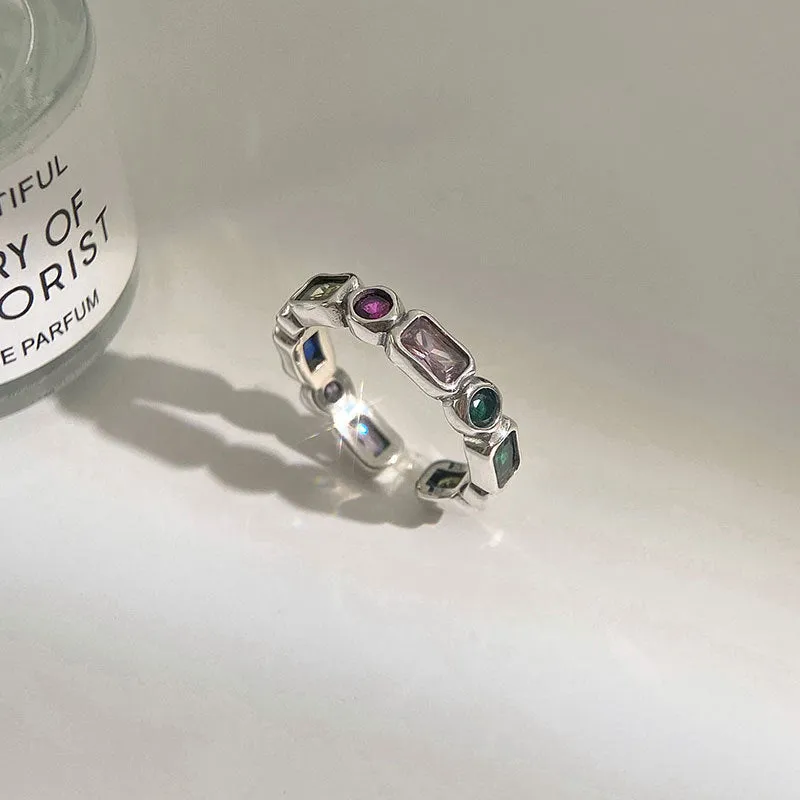 Vibrant Gemstone Sterling Silver Ring