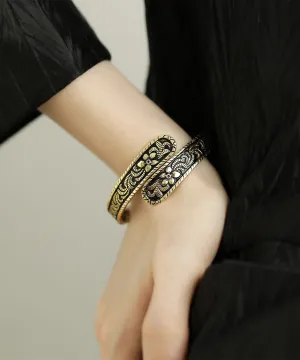 Vintage Old Gold Floral Cuff GH1042