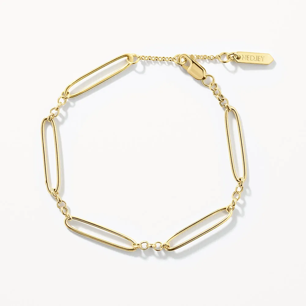 Wire Paperclip Chain Bracelet in Gold