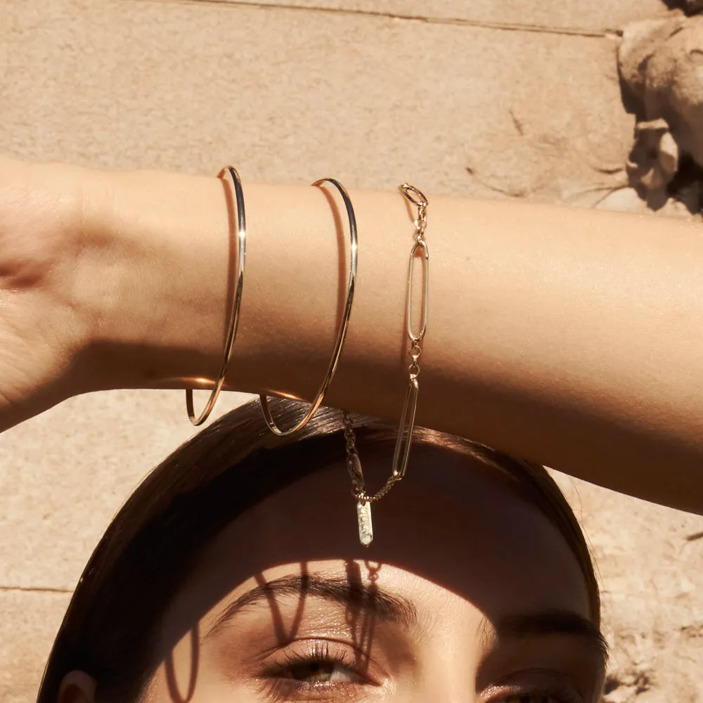 Wire Paperclip Chain Bracelet in Gold