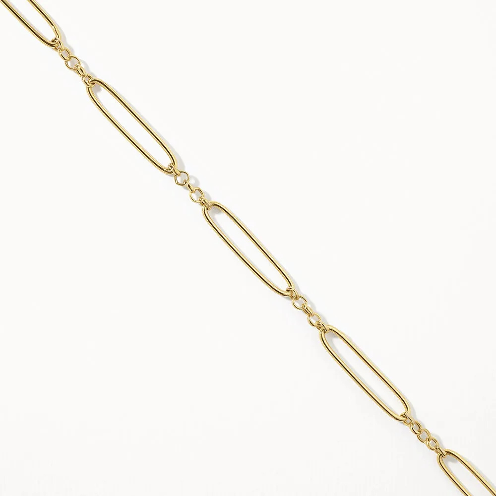 Wire Paperclip Chain Bracelet in Gold