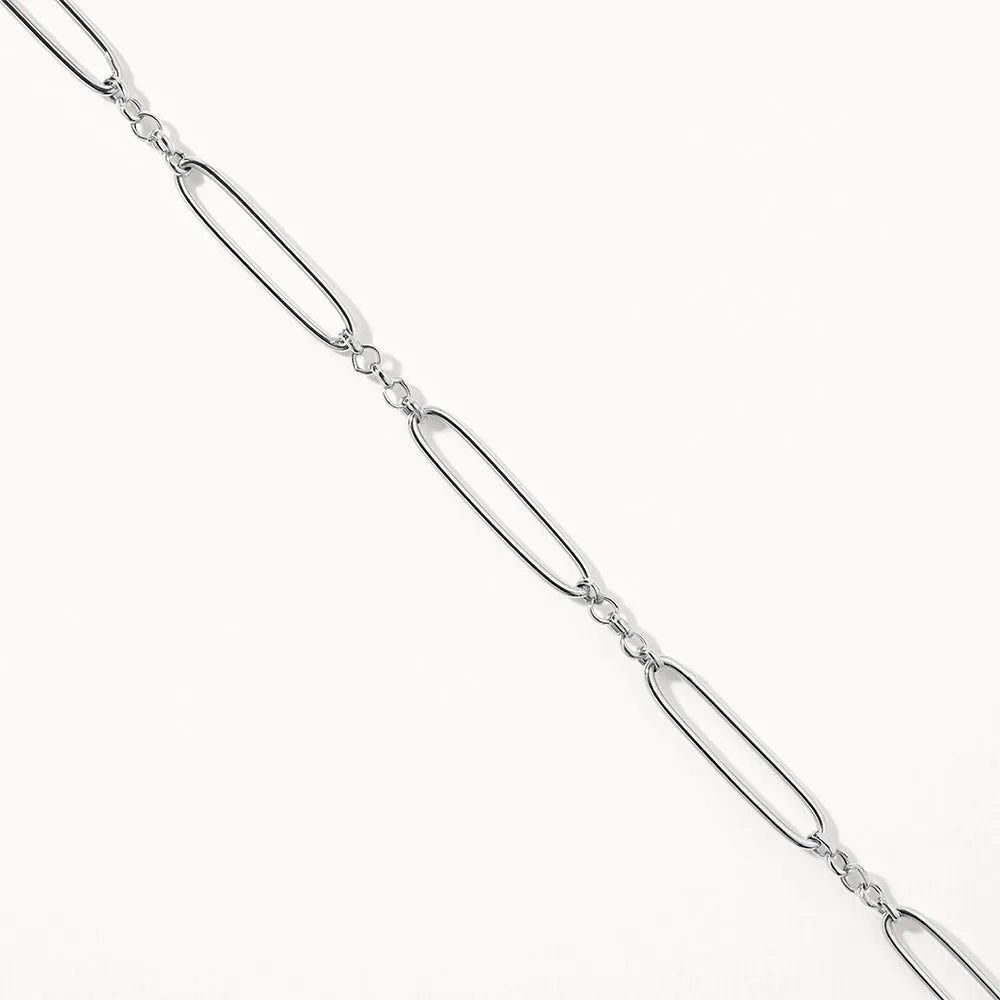 Wire Paperclip Chain Bracelet in Silver