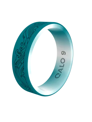 Women's Sea Breeze Teal/Ocean Marble Strata Ring