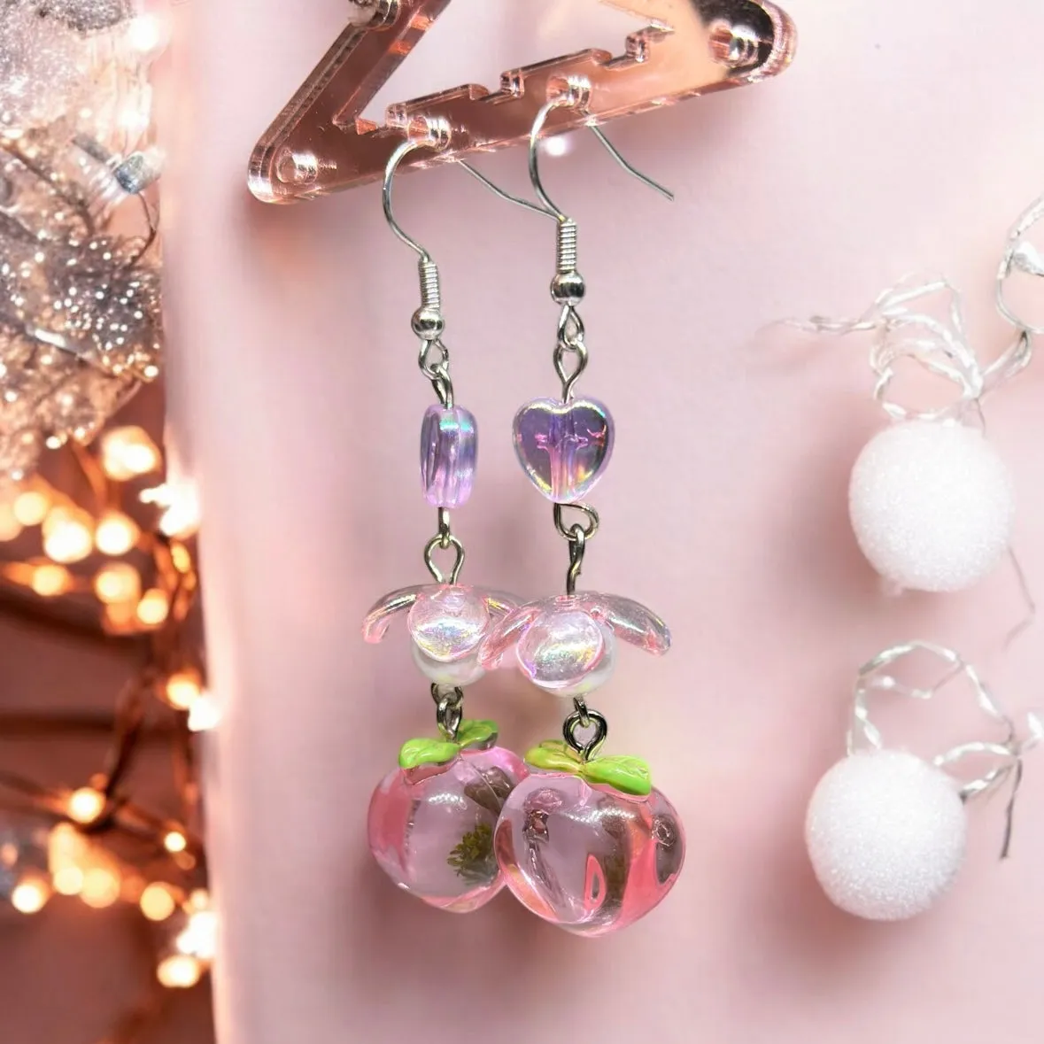 Y2K - Peach dangle earrings