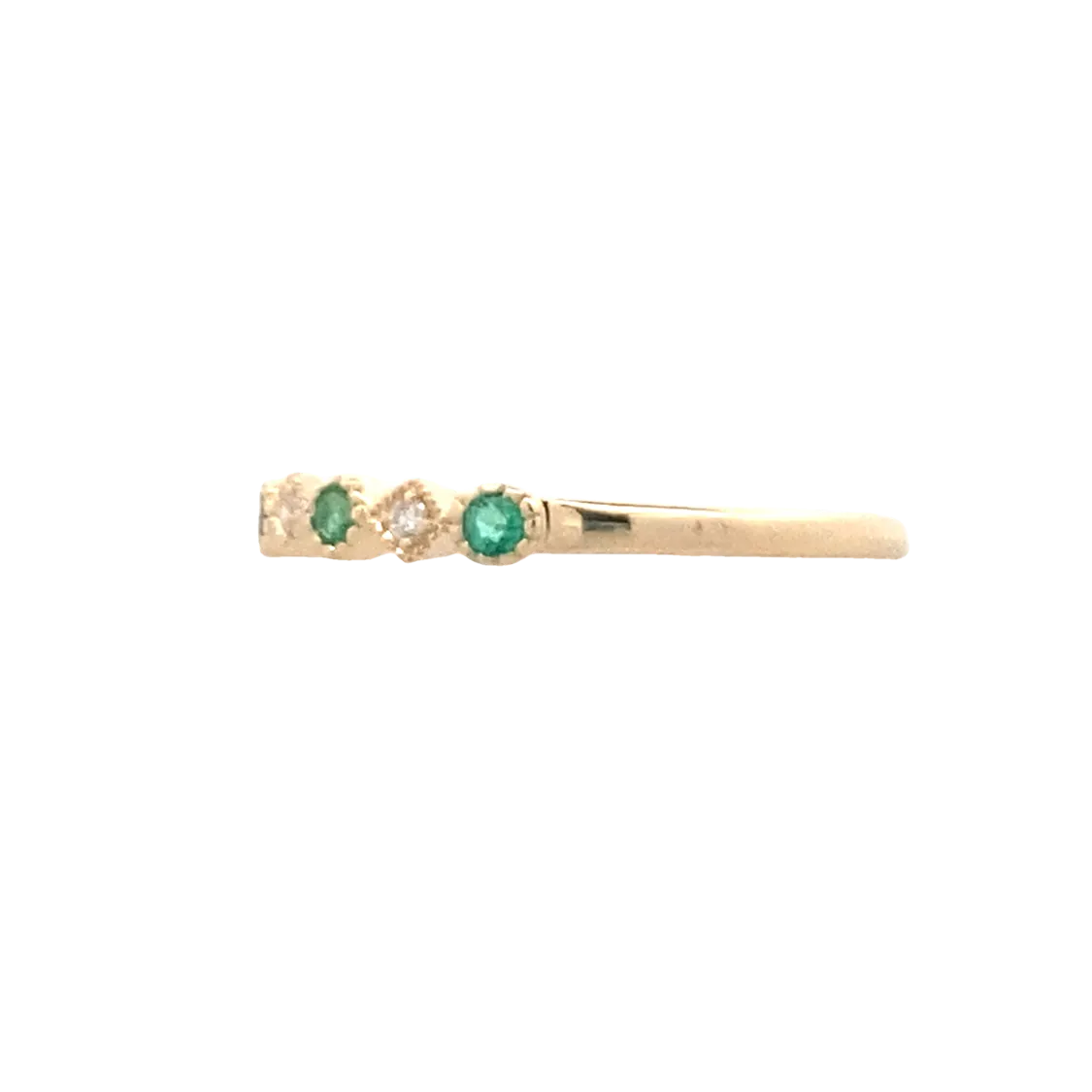 Yellow Gold Emerald and Diamond Ring